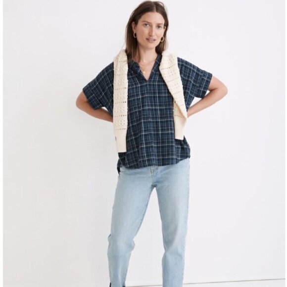 Madewell Swenson Popover Shirt in Morefield Plaid - Size XL - Picture 1 of 4